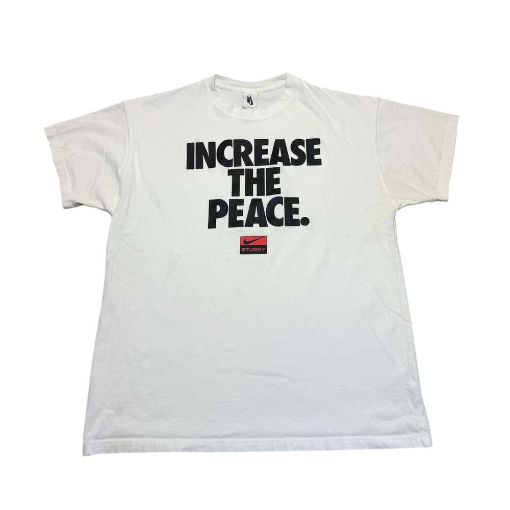 Nike x Stussy 'Increase The Peace' White Short Sleeve T-Shirt